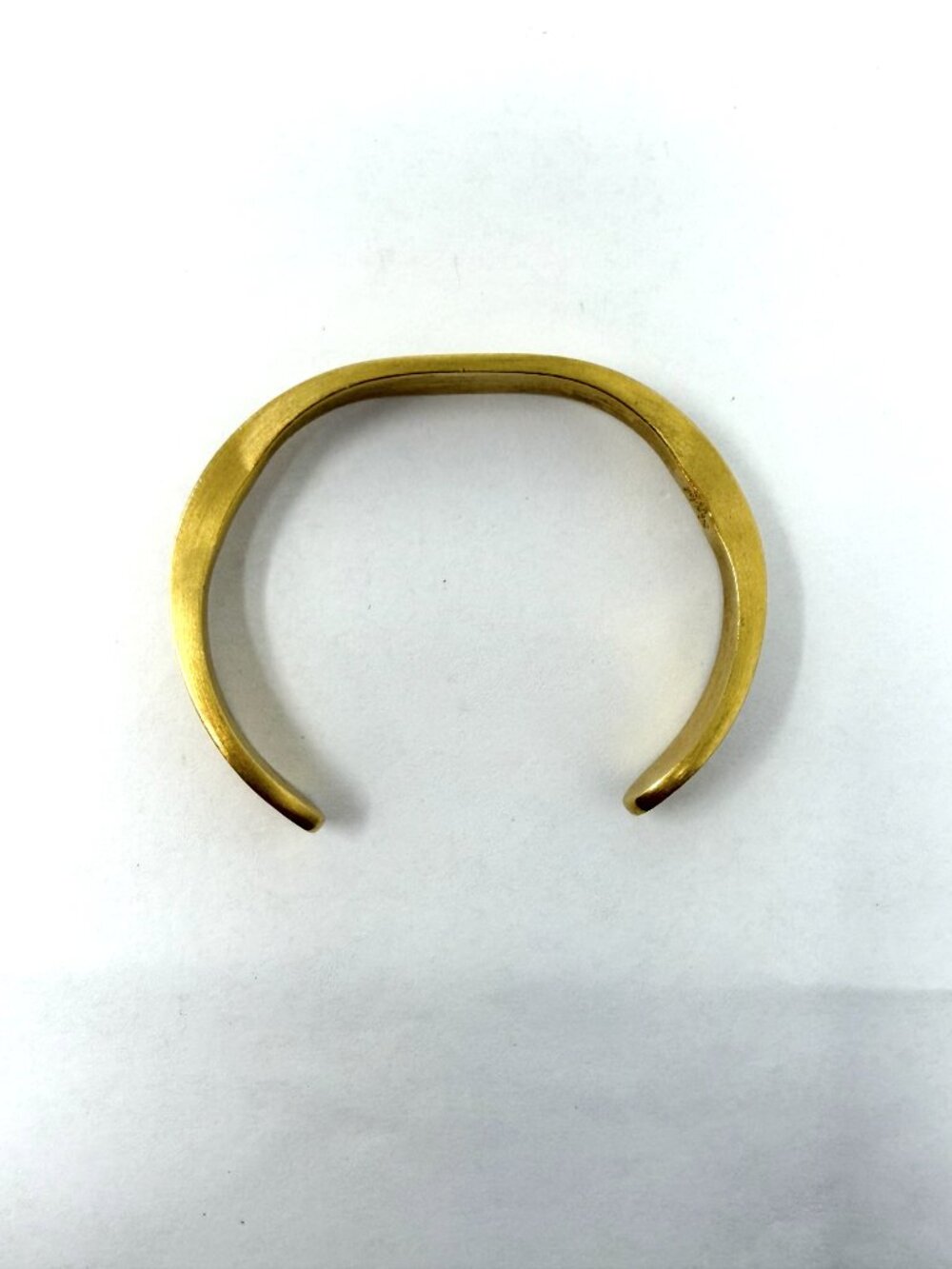 Vintage Spiedel U.S.A. Bracelet sz 6 Gold Tone Brushed Brass Cuff Signed Modern - Picture 5 of 8